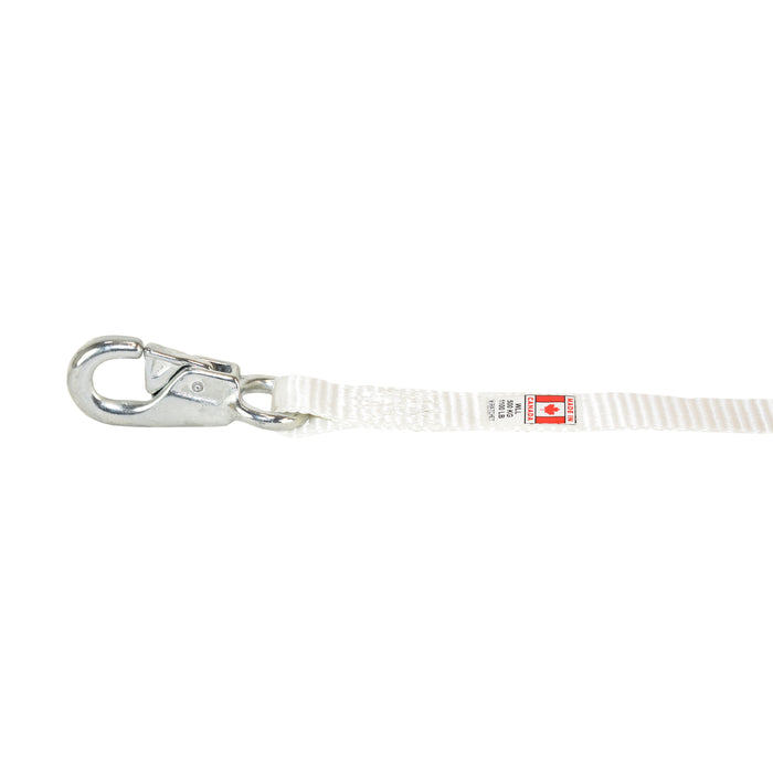 1" X 12' White Tent Wide Handle Ratchet Strap Strap w/ Forged Bull Nose Snap Hook & Round Ring | 3,300 Lbs. Breaking Strength