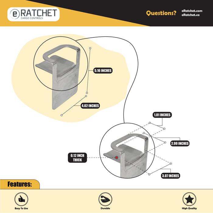 Steel Corner Protector for Chain - Galvanized - Slotted 3"